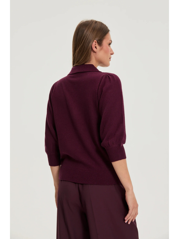 Moodo Galléros pulóver bordó Moodo