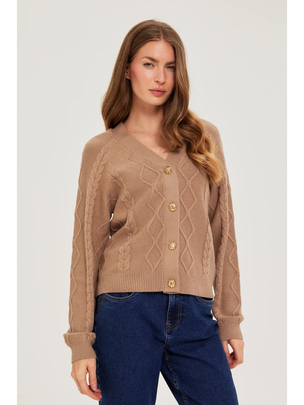 Moodo Kötött bézs kardigán Moodo