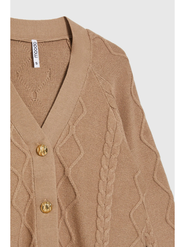 Moodo Kötött bézs kardigán Moodo
