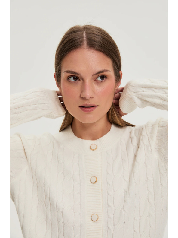 Moodo Díszített kötött pulóver ecru Moodo