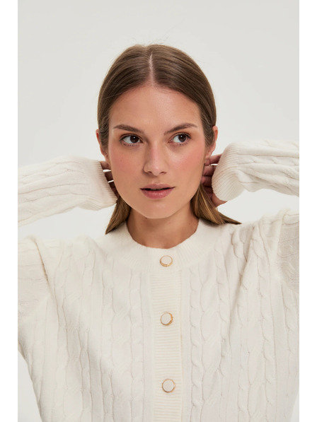 Moodo Díszített kötött pulóver ecru Moodo