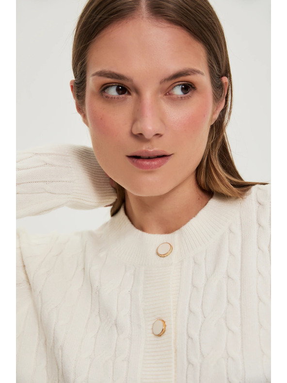Moodo Díszített kötött pulóver ecru Moodo