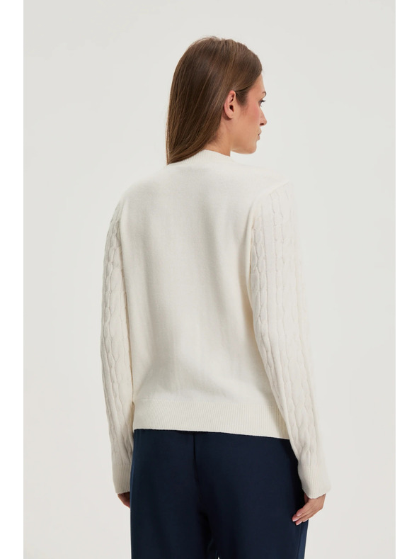 Moodo Díszített kötött pulóver ecru Moodo