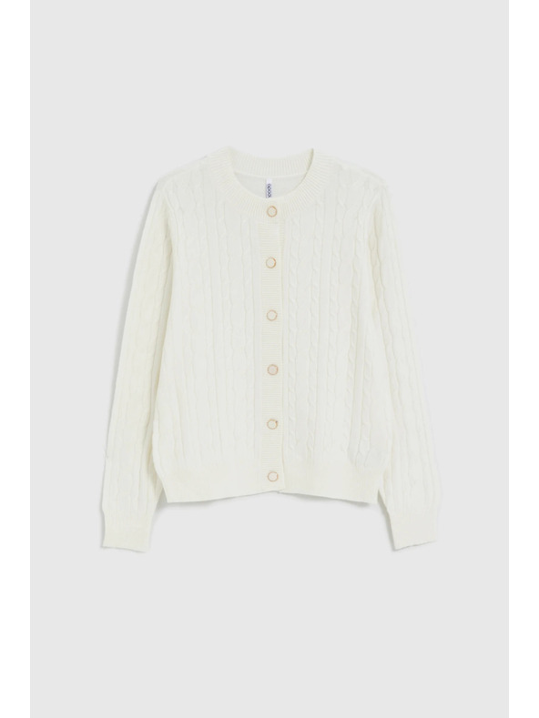 Moodo Díszített kötött pulóver ecru Moodo