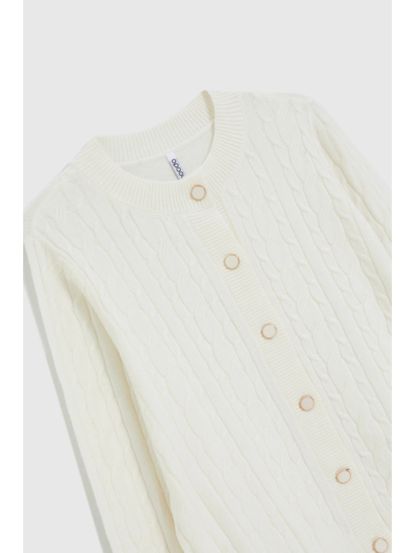 Moodo Díszített kötött pulóver ecru Moodo