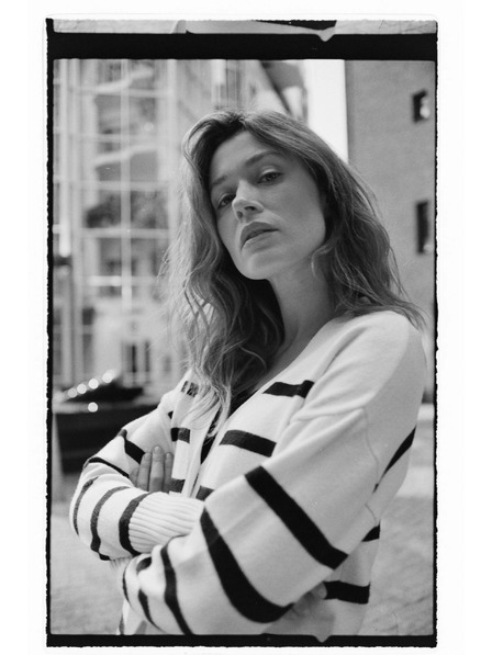 Moodo Csíkos kardigán ecru Moodo