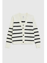 Moodo Csíkos kardigán ecru Moodo