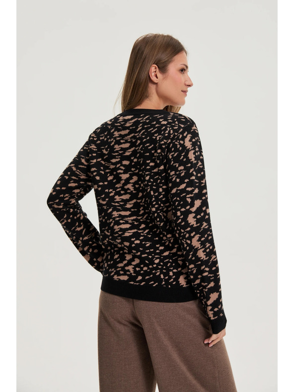 Moodo Egyszerű szabású pulóver fekete Moodo