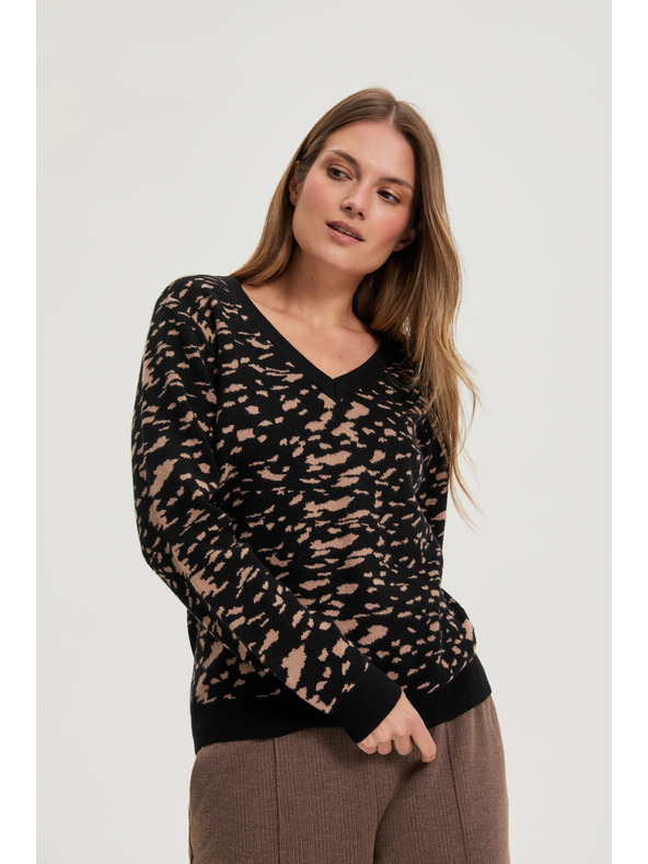 Moodo Egyszerű szabású pulóver fekete Moodo