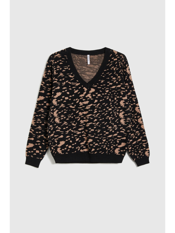 Moodo Egyszerű szabású pulóver fekete Moodo