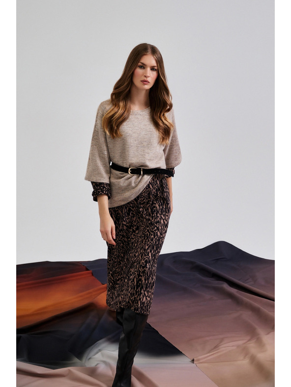 Moodo Rövid ujjú pulóver bézs Moodo