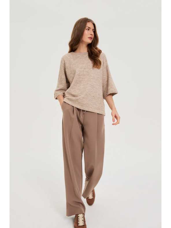 Moodo Rövid ujjú pulóver bézs Moodo