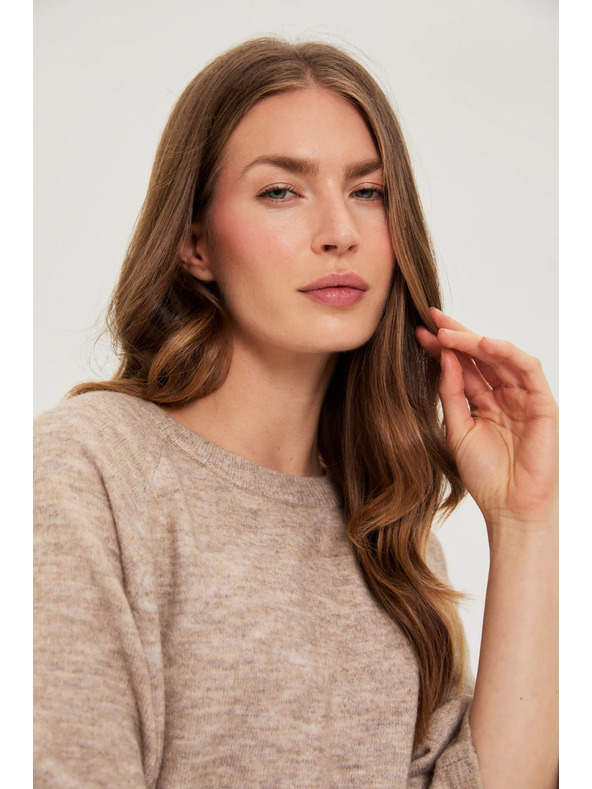 Moodo Rövid ujjú pulóver bézs Moodo