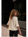 Moodo Bézs rövid ujjú pulóver Moodo