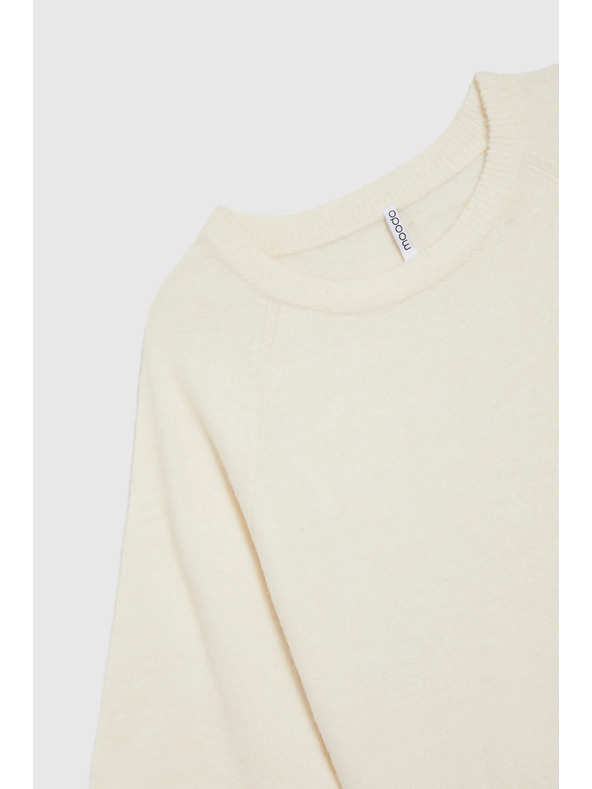 Moodo Bézs rövid ujjú pulóver Moodo