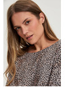 Moodo Leopárd mintás pulóver bézs Moodo