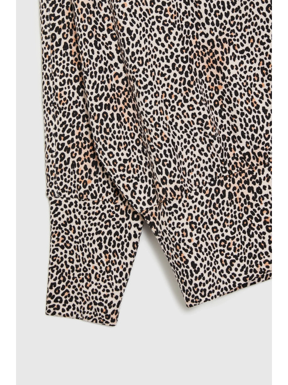 Moodo Leopárd mintás pulóver bézs Moodo