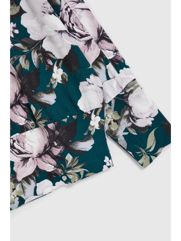 Moodo Virágmintás pulóver zöld Moodo