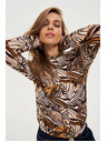 Moodo Bézs növényi mintás pulóver Moodo