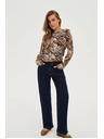 Moodo Bézs növényi mintás pulóver Moodo