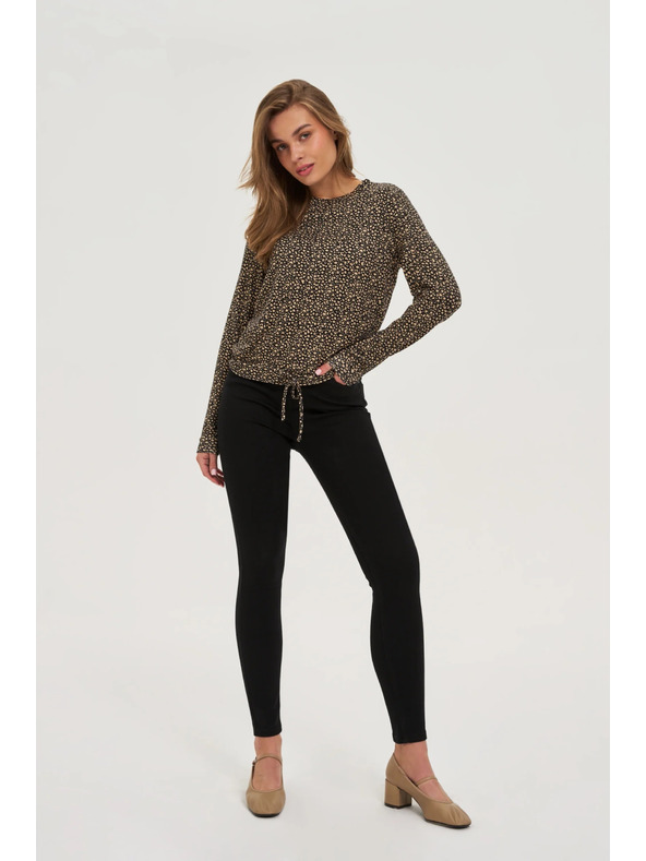 Moodo Finom mintás pulóver bézs Moodo