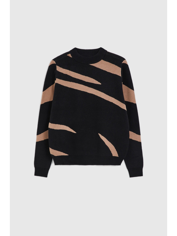 Moodo Fekete pulóver állat mintával Moodo