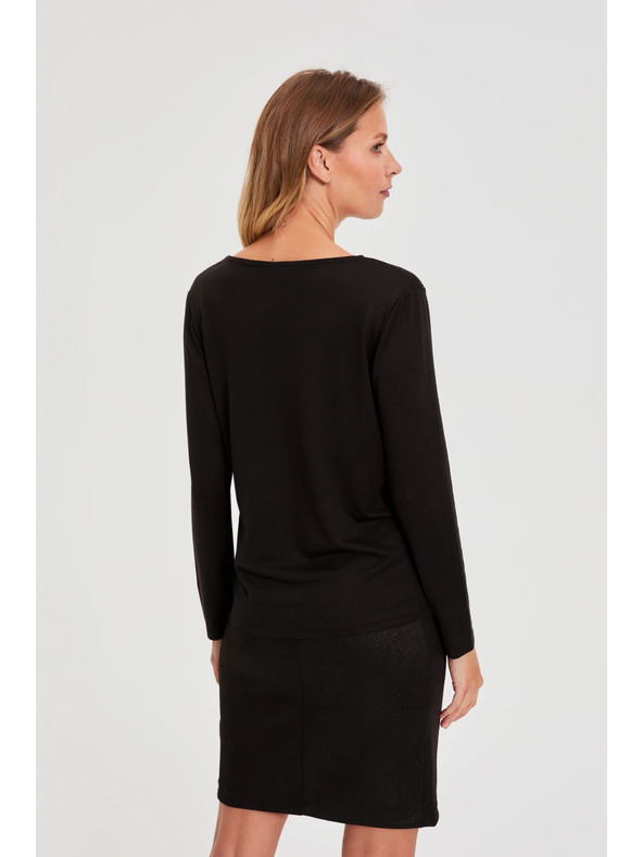 Moodo Csipke nyakú pulóver fekete Moodo