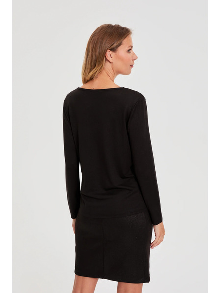 Moodo Csipke nyakú pulóver fekete Moodo