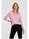 Moodo Csipke nyakú pulóver rózsaszín Moodo