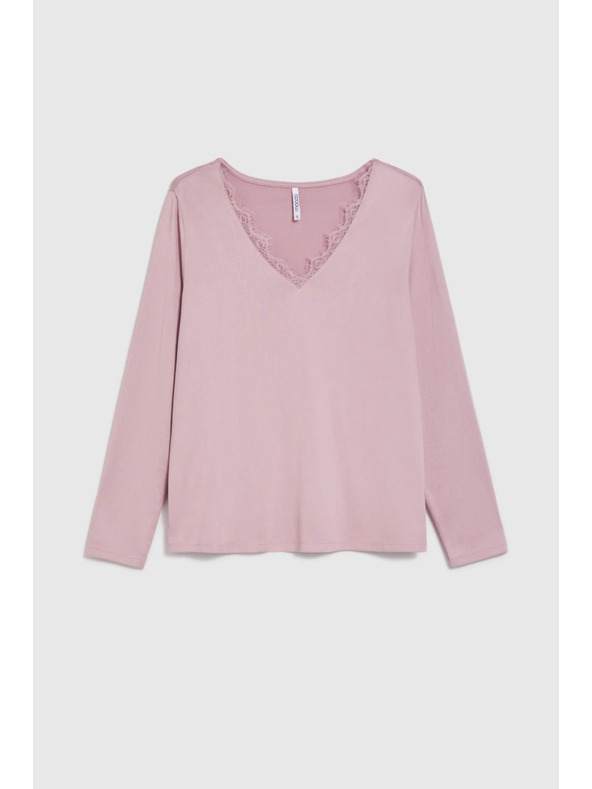 Moodo Csipke nyakú pulóver rózsaszín Moodo