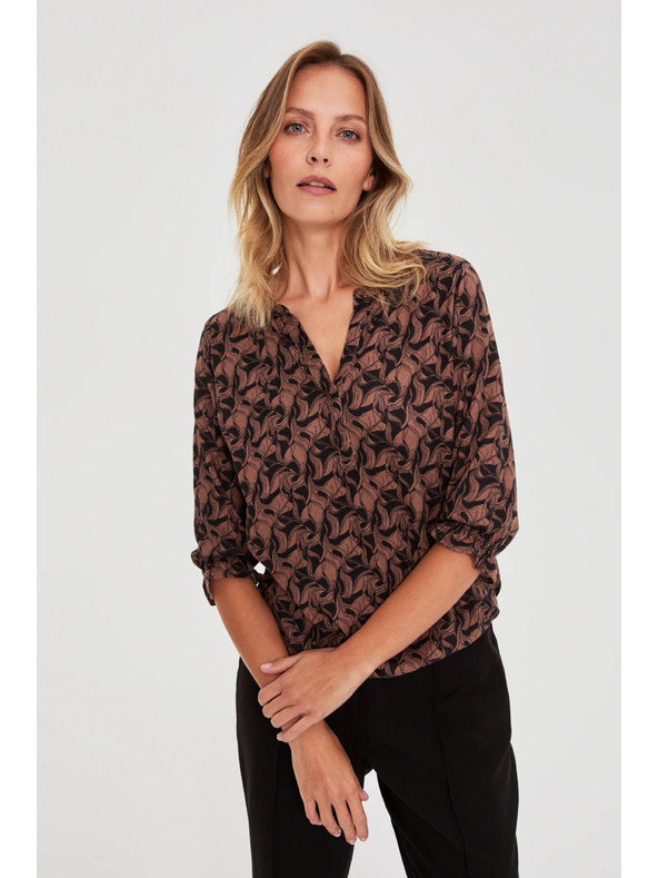 Moodo Barna rövid ujjú pulóver Moodo