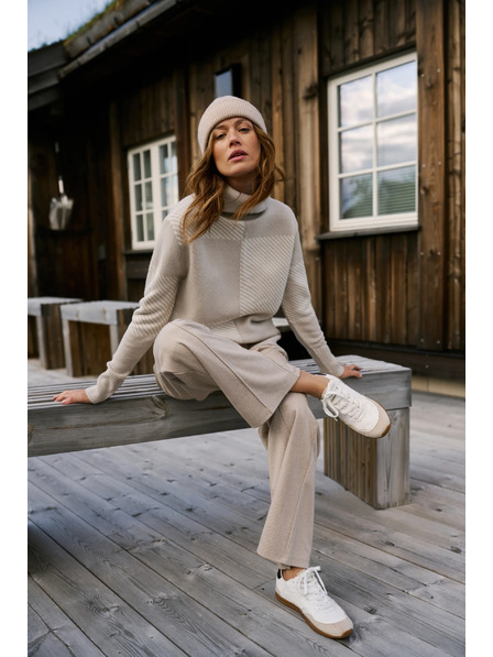 Moodo Bézs garbós pulóver Moodo