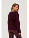 Moodo Bordó Moodo V-nyakú pulóver