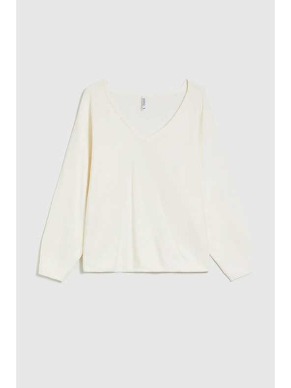 Moodo Ecru Moodo V-nyakú pulóver
