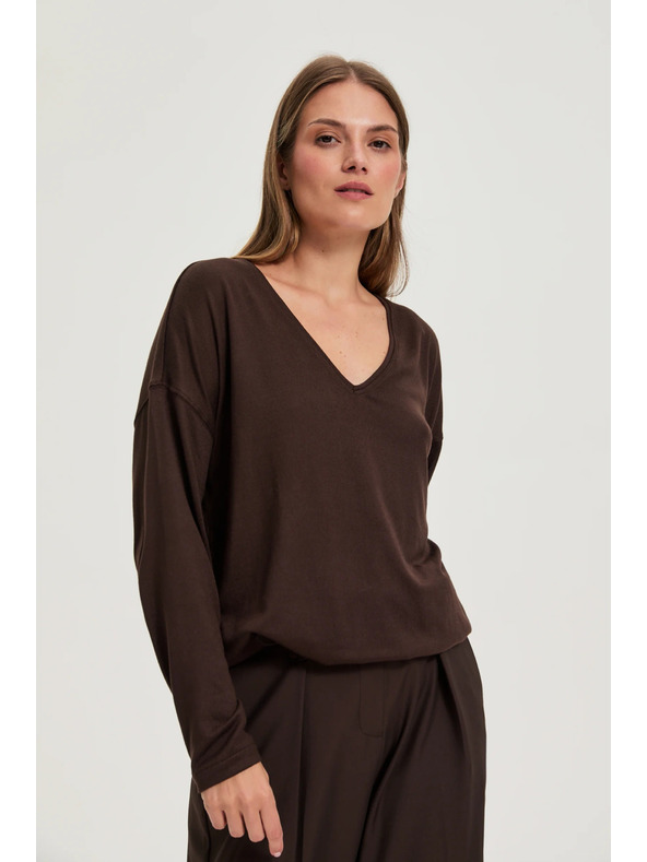 Moodo Barna Moodo V-nyakú pulóver