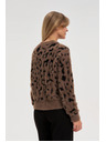 Moodo Barna Moodo pulóver leopárd mintával