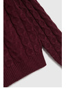 Moodo Bordó Moodo pulóver díszített fonott mintával