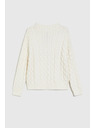 Moodo Bézs Moodo pulóver díszített fonott mintával