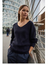Moodo Sötétkék Moodo egyszerű szabású pulóver