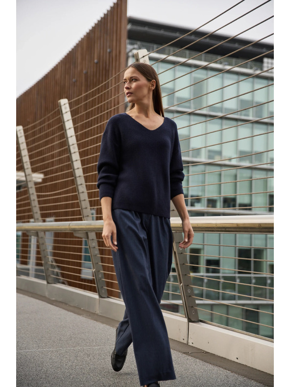 Moodo Sötétkék Moodo egyszerű szabású pulóver