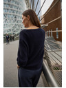 Moodo Sötétkék Moodo egyszerű szabású pulóver