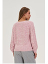 Moodo Rózsaszín Moodo pulóver díszített fonott mintával