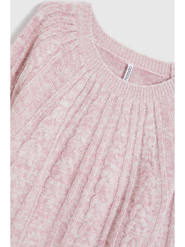 Moodo Rózsaszín Moodo pulóver díszített fonott mintával