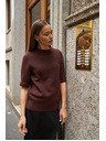Moodo Bordó Moodo rövid ujjú pulóver
