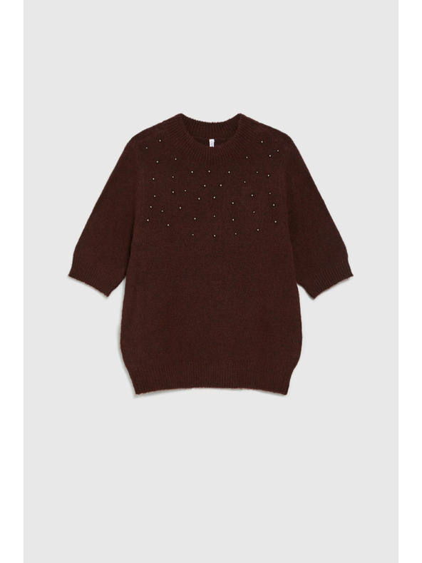 Moodo Bordó Moodo rövid ujjú pulóver