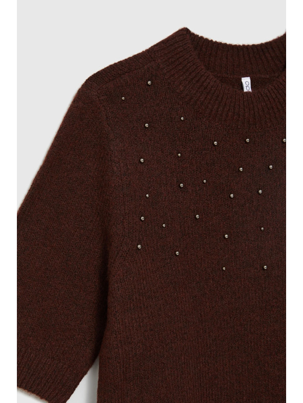 Moodo Bordó Moodo rövid ujjú pulóver