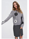 Moodo Szürke Moodo pulóver virágmintával