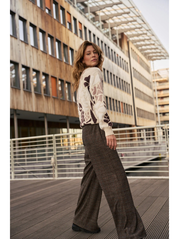 Moodo Mintás bézs Moodo pulóver