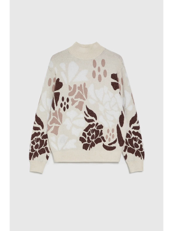 Moodo Mintás bézs Moodo pulóver