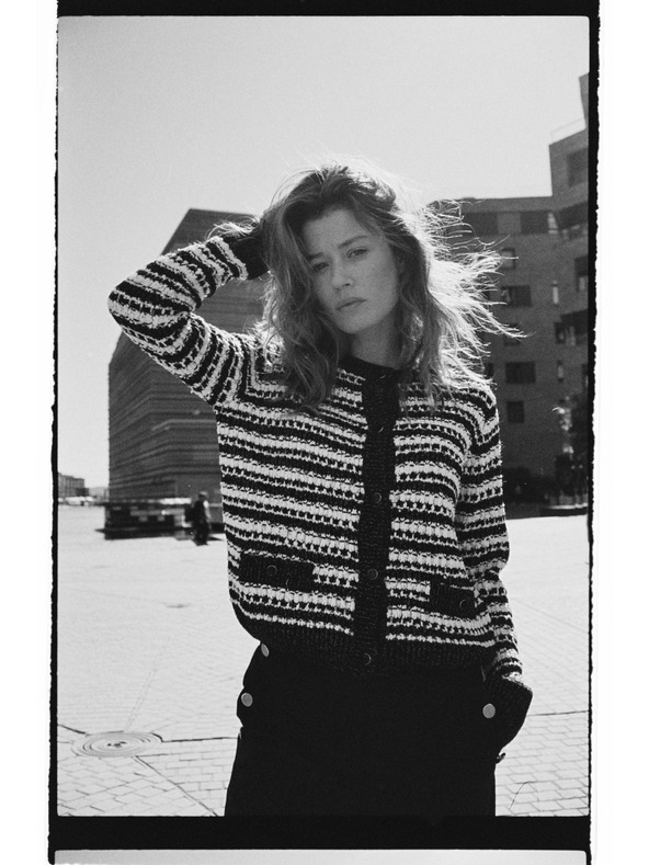 Moodo Fekete csíkos Moodo kardigán